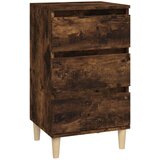 Maison Chic Nočna omarica - Nočna miza dimljeni hrast 40x35x70 cm inženirski les, (21690204) | Shoptok.si