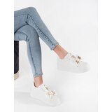 Shelvt White sneakers with gold accessories | Shoptok.si