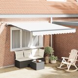 vidaXL Avtomatska retraktibilna tende z LED belo 300x250 cm, Zamenjalno blago za tende za okvir 3x2.5 m belo | Shoptok.si