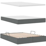 vidaXL Krevet S LED lampica s pohranom Tamno siva 140 x 200 cm tkanina | shoptok.hr