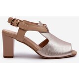 Boto Women's Sandals with High Heel Made of Eco Leather Gold Queenmarie | Shoptok.si