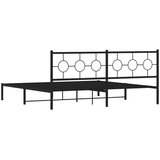 Metalni okvir za krevet s uzglavljem crni 200x200 cm | shoptok.hr