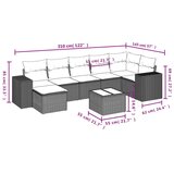 vidaXL 8-dijelni set vrtnih sofa s jastucima smeđi od poliratana | shoptok.hr