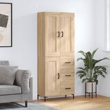 vidaXL Visoka komoda sonoma hrast 69,5x34x180 cm inženirski les | Shoptok.si