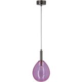 Candellux Vijolična LED viseča svetilka s steklenim senčilom Lukka – | Shoptok.si
