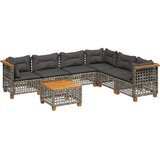 Maison Chic Seti vrtnega pohištva - Vrtna garnitura - Vrtni pohištvo set 7-delna z blazinami siv poli ratan, (21802201) | Shoptok.si