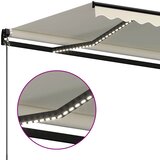 Tenda na ručno uvlačenje s LED svjetlom 350 x 250 cm krem | shoptok.hr