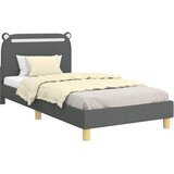  Krevet za djecu s uzglavljem Tamnosiva 90 x 190 cm Tkanina | Shoptok.si