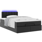  Otomanski krevet s madracima i LED crni 120x190cm umjetna koža | shoptok.hr