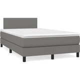 vidaXL Krevet box spring s madracem LED tamnosivi 120 x 190 cm tkanina Cijene