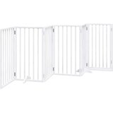 vidaXL Ograda za pse z vrati zložljiva 6 panelov bela 300cm topolovina | Shoptok.si