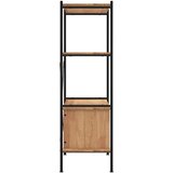  Polica s 4 razine i ormarićem 80 x 40 x 130 cm od čelika i drva | shoptok.hr