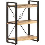 vidaXL Knjižna omara 3-nadstropna 60x30x80 cm trden mangov les Cene