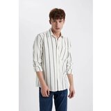 Defacto regular fit cotton striped long sleeve shirt cene