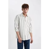Defacto Regular Fit Cotton Striped Long Sleeve Shirt