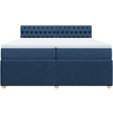 vidaXL Box spring postelja z vzmetnico modra 200x200 cm blago, (21306436) | Shoptok.si
