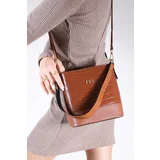 Marjin Shoulder Bag - Brown - Plain