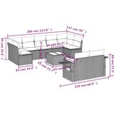 vidaXL 10-dijelni set vrtnih sofa s jastucima crni od poliratana | shoptok.hr