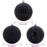 vidaXL Set Božićnih Ukrasnih Kuglica 15 pcs Crna | shoptok.hr