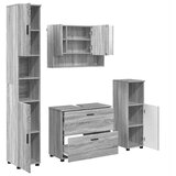 vidaXL Set namještaja za kupaonicu s ladicama 4 pcs Sivi hrast sonoma | shoptok.hr