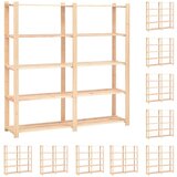  Stalci za pohranu 5 razina 10 kom 170x38x170 cm borovina 500 kg Cijene