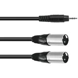 Omnitronic 30225158 XLR adapterski kabel [1x 3\,5 mm banana moški konektor - 2x XLR vtič 3-polni] 1.50 m črna, (20428220) | Shoptok.si