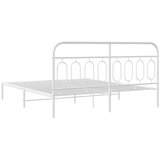  Metalni okvir za krevet s uzglavljem bijeli 183x213 cm | shoptok.hr