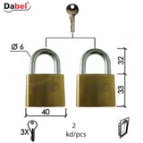 Dabel katanac isti ključ KA2013 Ms 40&#215;33/23/fi6mm (2kom) 3K BPD 0106201 Cene