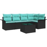  Vrtna sedežna garnitura z blazino 6 pcs Črna Poly ratan, (5000021865) | Shoptok.si