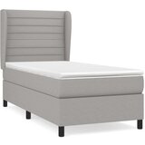  Box spring postelja z vzmetnico svetlo siva 80x200 cm blago, (20901351) | Shoptok.si
