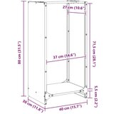  Stalak za drva antracit 40x30x80 cm hladno valjani čelik | shoptok.hr