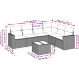  7-dijelni set vrtnih sofa od poliratana s jastucima bež | shoptok.hr