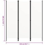 Sobna pregrada s 3 panela bijela 150 x 180 cm | shoptok.hr