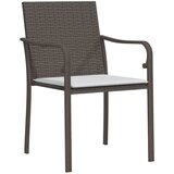  Vrtne stolice s jastucima 4 kom smeđe 56x59x84 cm od poliratana | shoptok.hr