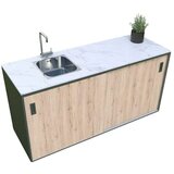  Ormarić sa sudoperom za ljetnu kuhinju (D x Š x V: 180 x 63 x 92 cm, Hrast) | shoptok.hr