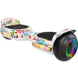  Električno dvokolo skuter rolka LED RGB 100kg Cruiser 10 km/h bela u