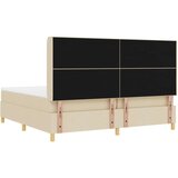 Box Spring postelja z vzmetnico in LED krem 200x200 cm tkanina, (22049510) | Shoptok.si