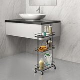 Metaltex Mat črn jeklen regal na koleščkih 38x62x16 cm Lava – | Shoptok.si