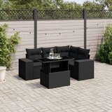 vidaXL 5-dijelna vrtna garnitura od poliratana s jastucima crna | shoptok.hr
