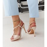 Gemre Beige patent high-heeled sandals Vappu | Shoptok.si