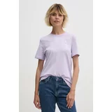 Calvin Klein Jeans Bombažna kratka majica ženski, vijolična barva