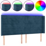  LED uzglavlje tamnoplavo 163x16x118/128 cm baršunasto | Eponuda.com