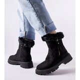 Gemre Black women's snow boots eco-suede Trigoso | ePonuda.com