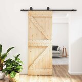  Klizna vrata 85 x 210 cm Čvrsta borovina (neobrađena) | shoptok.hr