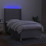  Krevet box spring s madracem LED svjetlosivi 80x200 cm tkanina | shoptok.hr