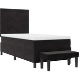  Krevet s Kutnom Oprugom s Madracem i Klupicom Crni 90x190 cm Pliš | shoptok.hr