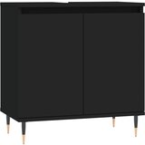 Maison Chic Kopalniška omarica - Kopalniški kabinet črna 58x33x60 cm inženirski les, (21794620) Cene