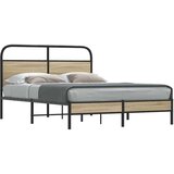 vidaXL Okvir kreveta bez madraca dimljena boja hrasta 140x200cm drveni | shoptok.hr