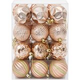  Set božićnih kuglica 36 kom. Ružičasto zlatni 6 cm Polistiren | shoptok.hr