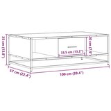 vidaXL Klubska mizica rjavi hrast 100x57x35 cm inžen. les in kovina | Shoptok.si